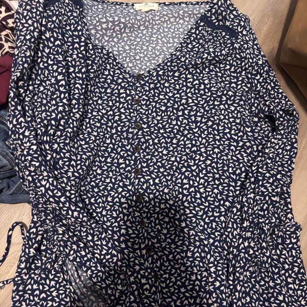 Women's Navy and Blue Blouse